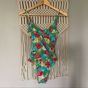 Vintage Christina High Cut Floral One Piece Suit